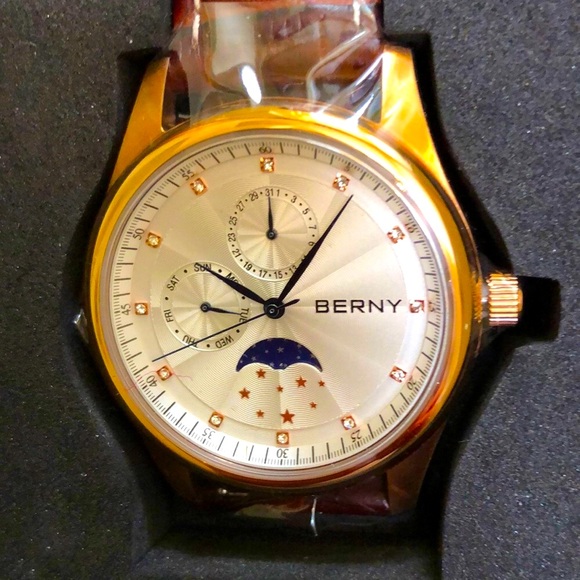 New Berny women’s watch. 3 multi-function sundials for week/calendar/moon phase. - Picture 4 of 13